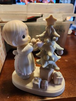 Gently Used Precious Moments " God Cared Enough to Send His Best" in Box