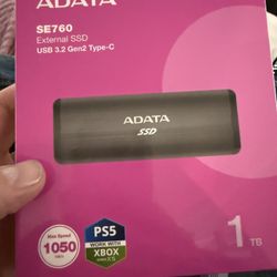 New Unopened ADATA 1TB External SSD Portable Drive 1050MB/s USB C 3.2 PS5 Xbox
