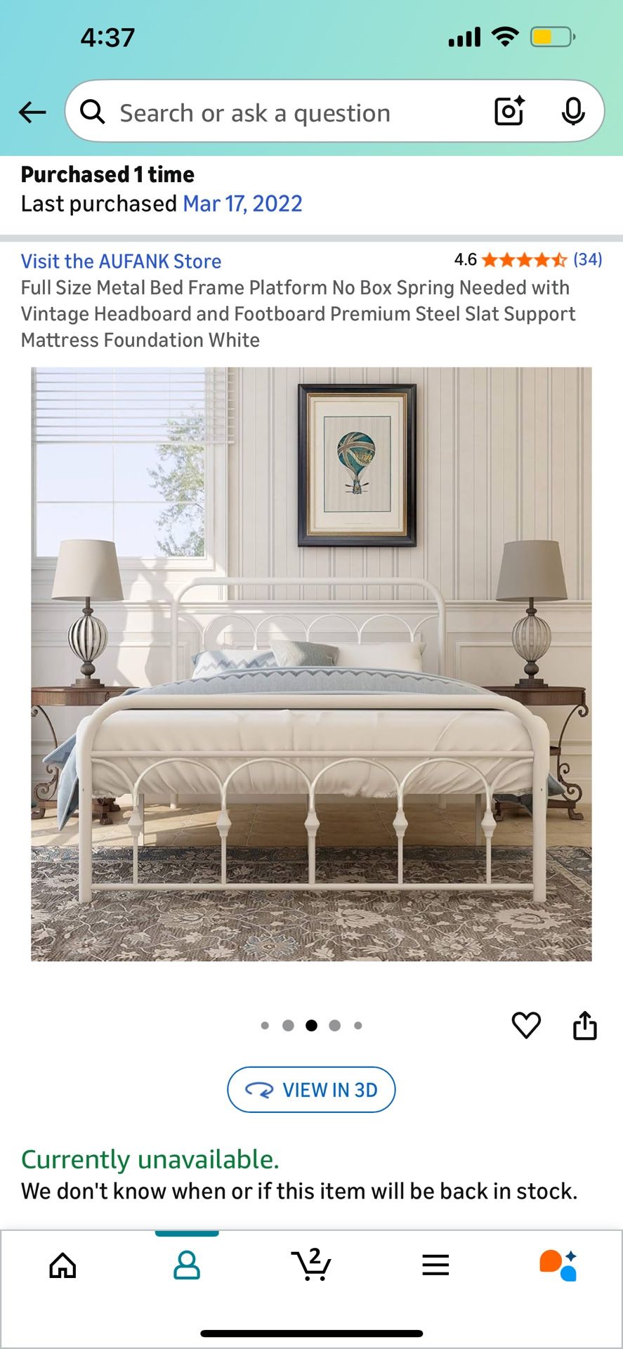White Full Bed Frame