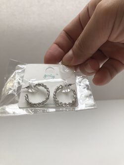 Silver hoop earrings