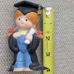 Enesco Porcelain Little Girl Graduation Figurine 1984