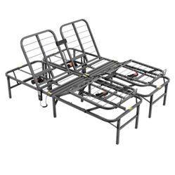 Pragmatic Adjustable Bed Frame, Head and Foot, Full, Gray, New in Box