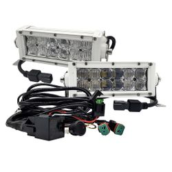 1 Pair Marine-Grade White 8-Inch LED Light bar Combo beam Off-road Or Boat/marine