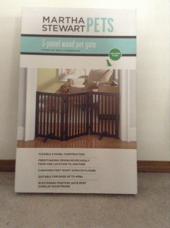 Martha Stewart 3-panel wood pet gate
