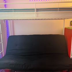  Twin over Futon Metal Bunk Bed