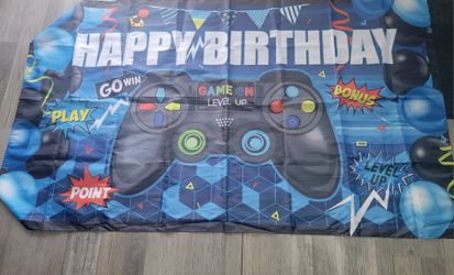 Happy Birthday Gamer Backdrop