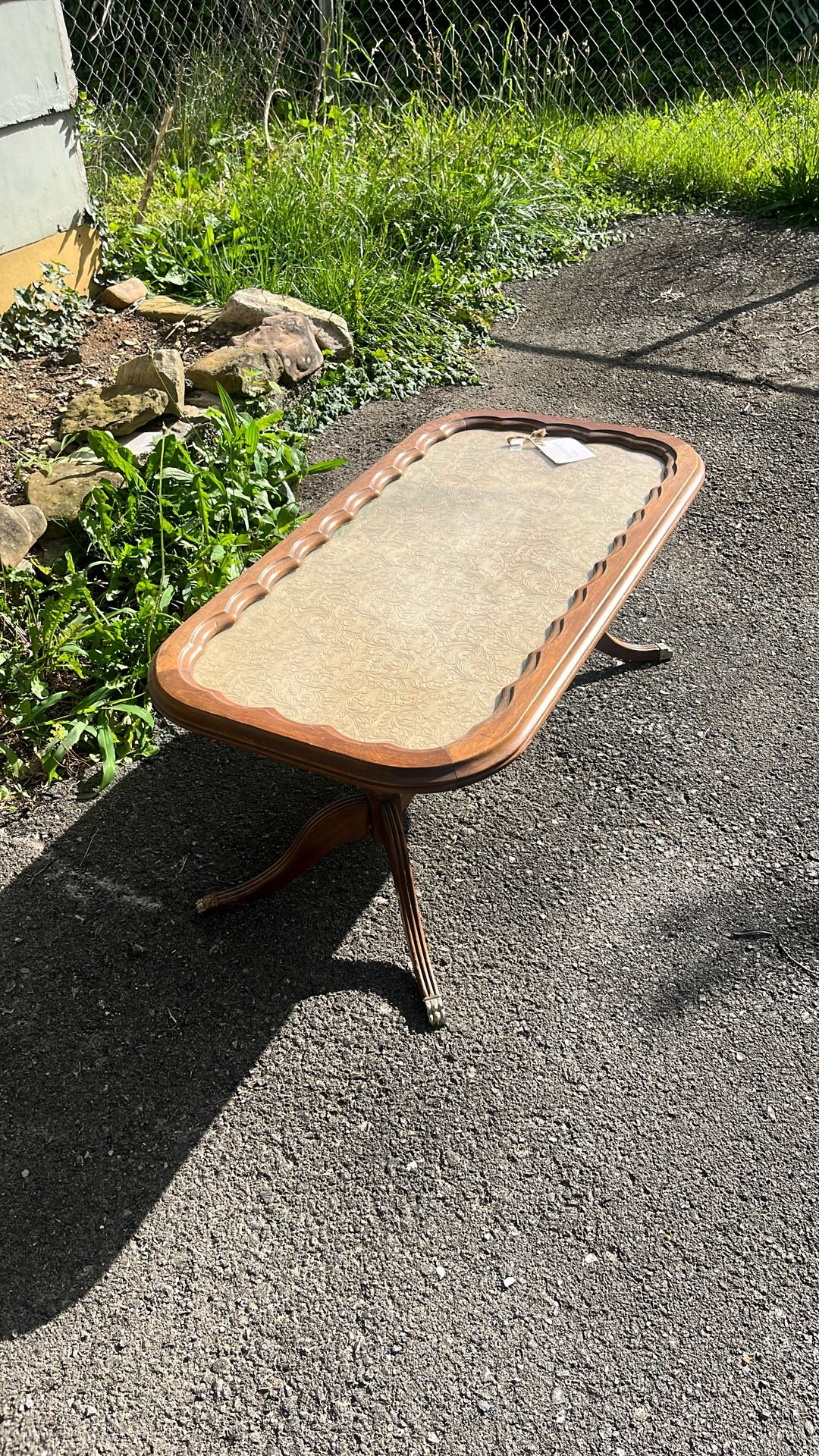 Vintage Glass Top Coffee Table