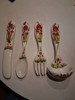 Vintage 1970's  Arnel's Ceramic Mushroom set