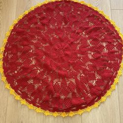 HANDMADE CROCHET TABLE COVER 32”