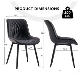 YOUNIKE Black Dining Chairs Set of 2 with