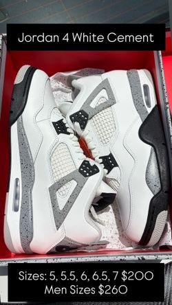 Jordan 4 retro White Cement All Sizes