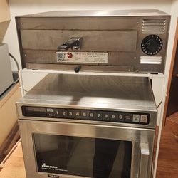 Commercial Microwave (Amana) With Pizza Oven On Stand