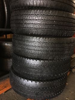 18” LT275/70R18 10 ply firestone 4 used tires