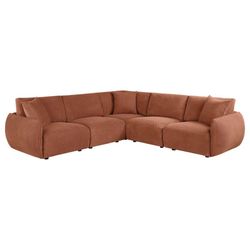 Sectional sofa L Shape Coral Chenille fabric, New Especial price 