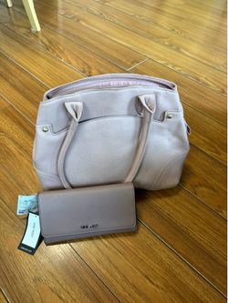 Pink Satchel purse with Nine West wallet