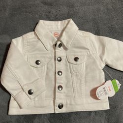 0-3 Month White Jean Jacket 