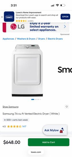 Samsung dryer similar to the one pictured