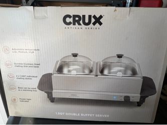 GenOne Crux - 2 X 1.5 Qt - Double Buffet Server Dishwasher-Safe- 3 Temp Warming Tray - Home