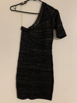 One Shoulder Black Dress 