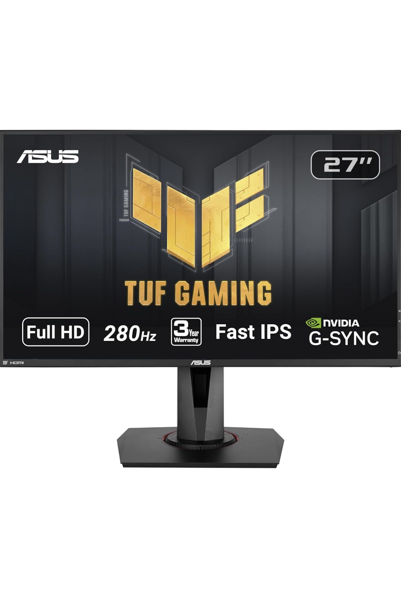 ASUS TUF Gaming VG279QM 27" 1920 x 1080 280Hz, Fast IPS, 1080P Full HD, G-SYNC Compatible, Extreme Low Motion Blur Sync, ELMB SYNC, BLACK, HDR Monitor
