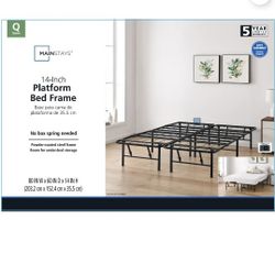 Queen Bed Frame 14" Clearance Quad Fold