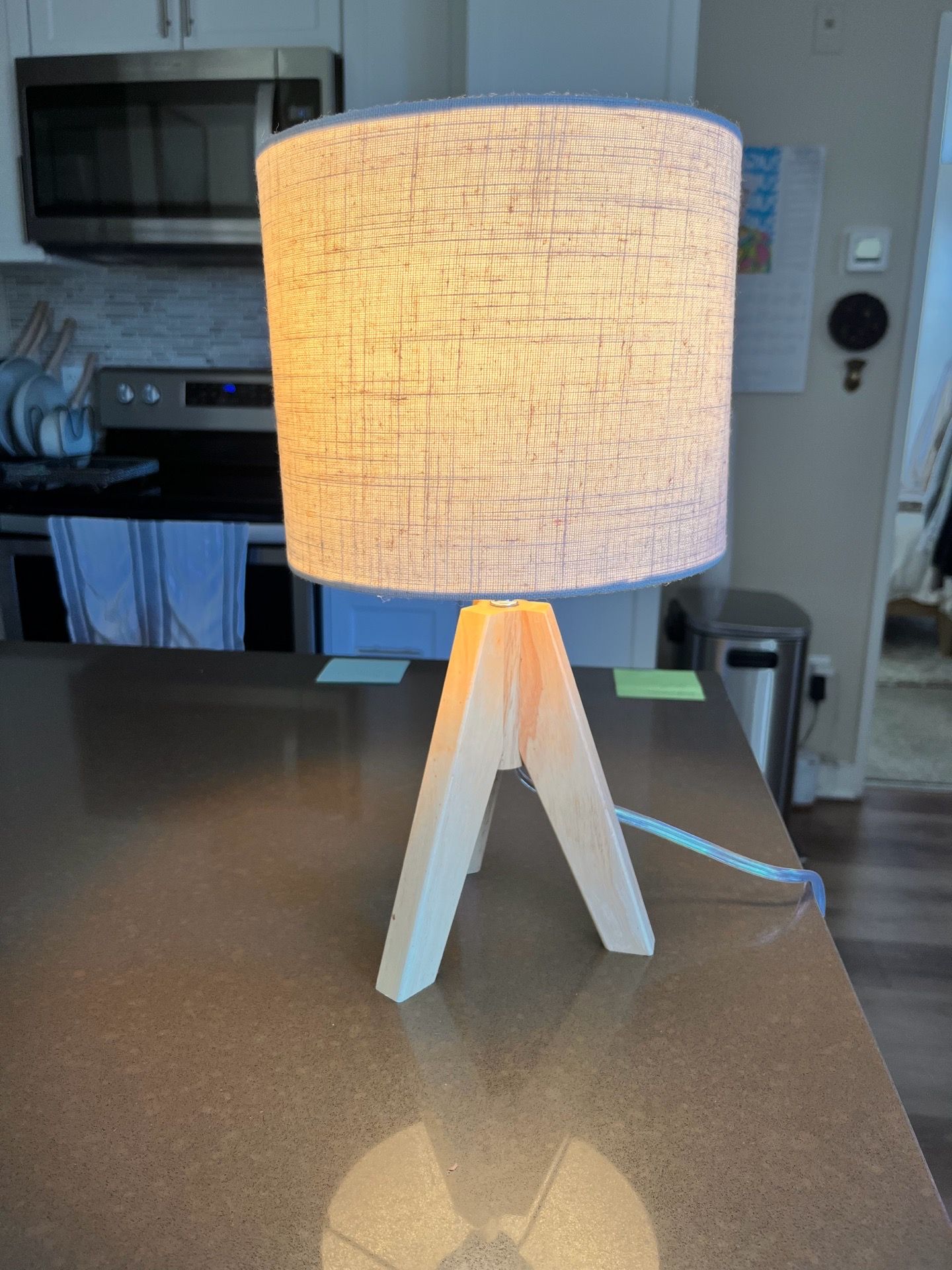 Modern Table Lamp Tripod Wood Base