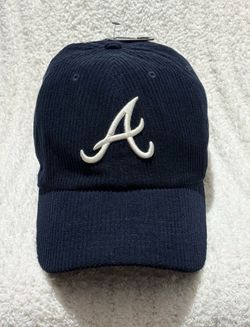 New 47 Brand Navy Blue Corduroy Atlanta Braves Cleanup Baseball Hat