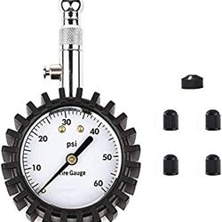 Tire Pressure Gauge 60PSI Mechanical Tire Gauge with Heavy Duty Case