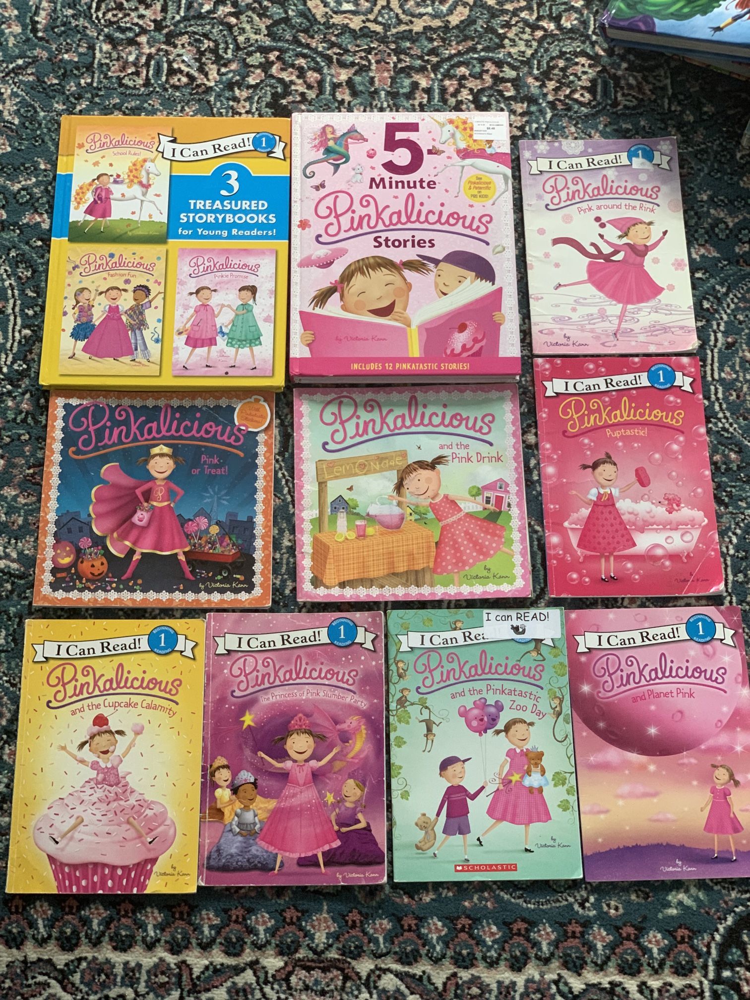 Pinkalicious Book Lot Of 10 by Victoria Kann I Can Read Stories 5-Minutes Set