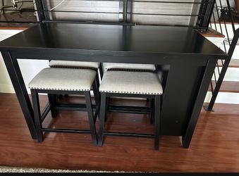 Modern Black High-Top Table / Counter Height Table