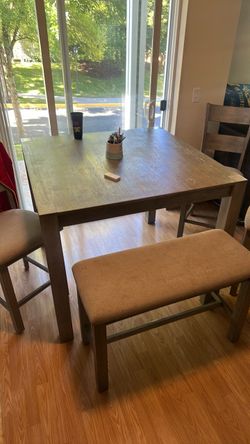 Dining table with bench