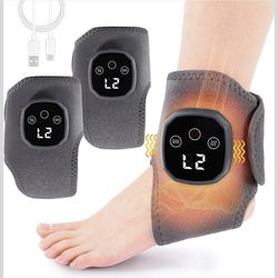 New 2PCS Foot Renew Triple Method Massager, 2 in 1 Foot Massager for Neuropathy, Feet Massage with 3 Vibration Mode & 4 Heat Levels, Wireless Portable