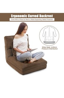 Costway Fold Down Chair Flip Out Lounger w/ Pillow