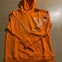 Brand New Orange Chrome Heart Hoodie Size L