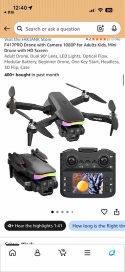 F417PRO Mini Drone with 1080P Camera & Built-in HD Screen Controller