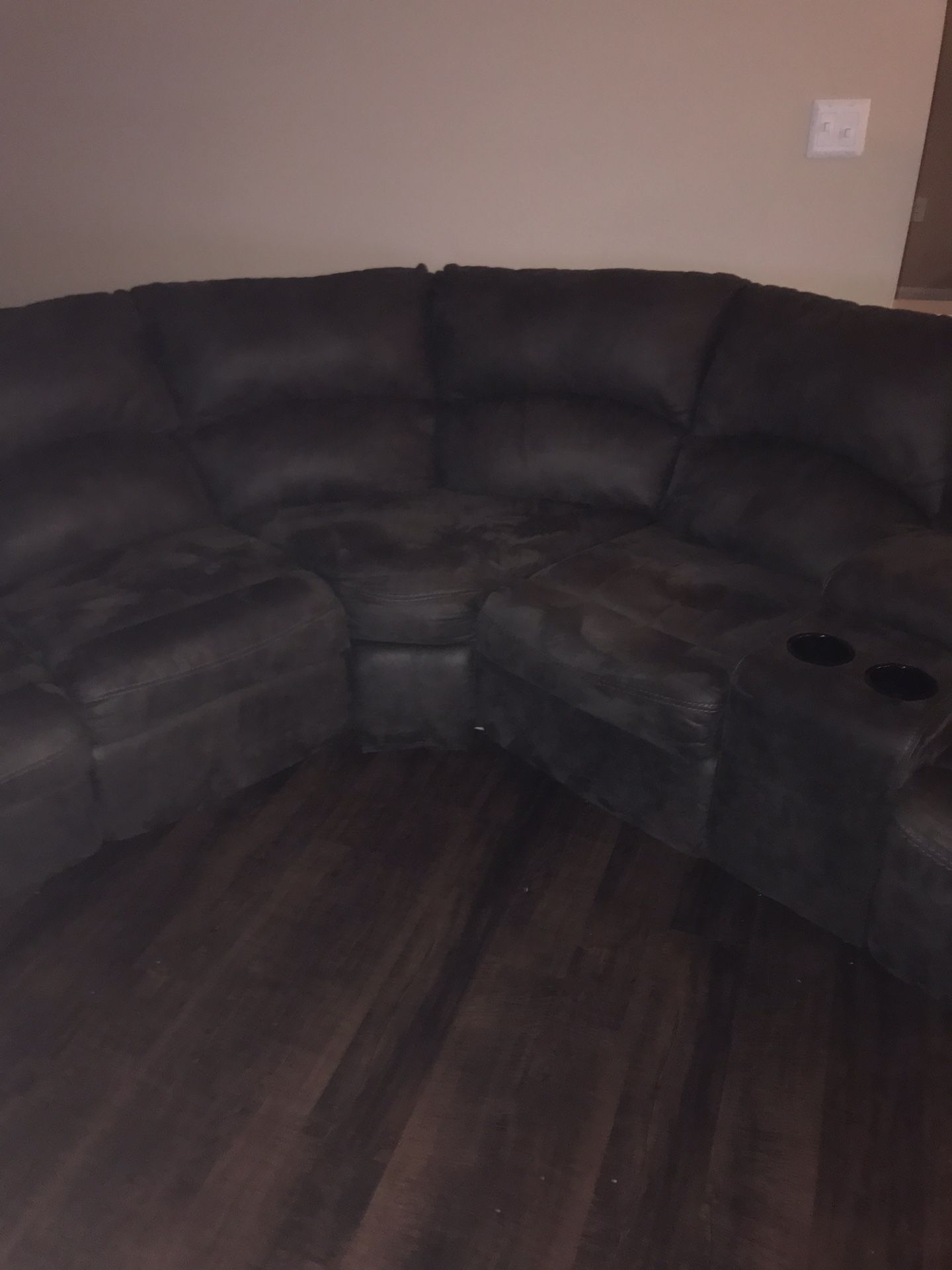 Suede sectional