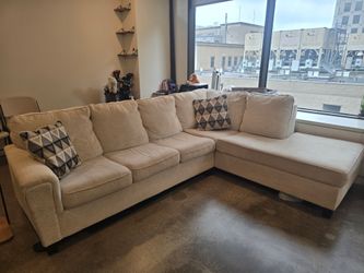2 Piece Sectional Cream Sofa