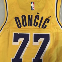 Yellow White Purple Los Angeles Lakers Luka Doncic Basketball Jersey