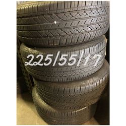 Used tires for sale 225/55/17 $180 all four free installation and balancing