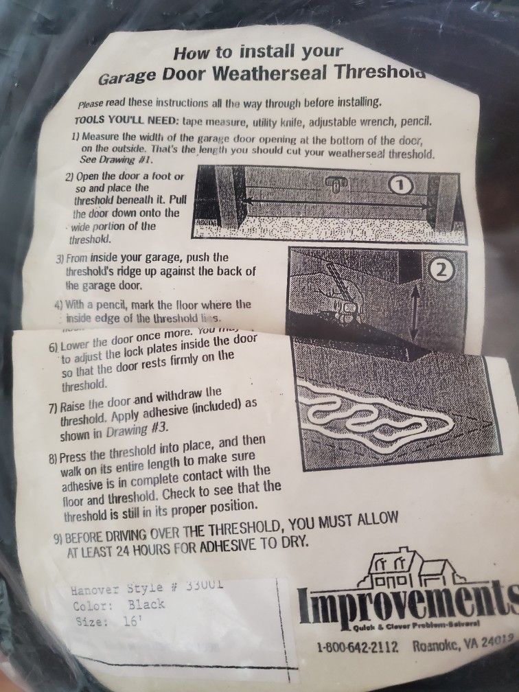 Garage Door Threshold Seal