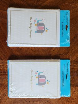 2 Packs of Baby Shower Invites (6 Invites in Each Pack)
