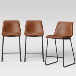 $170 - 3 piece Faux Leather Counter Height Barstool 