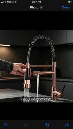 Black Rose Gold Spring Kitchen Faucet