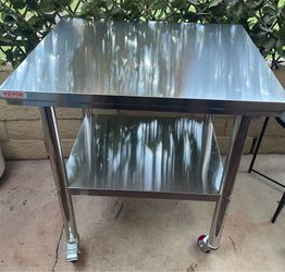 Stainless Steel Cart With Locking Wheels (New)