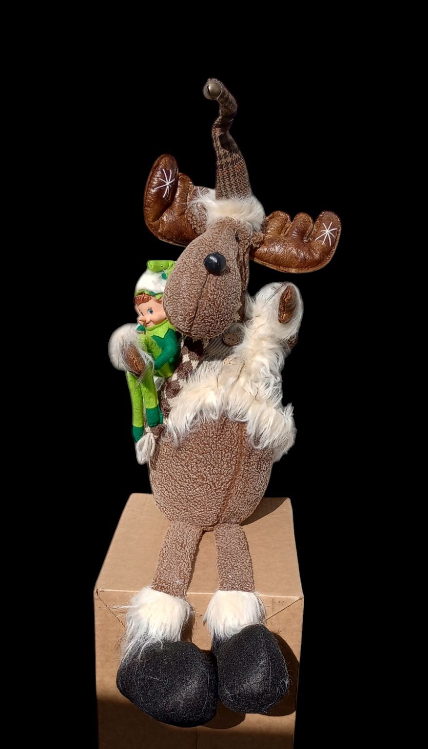 30” Christmas Moose W/ Elf-$30.00