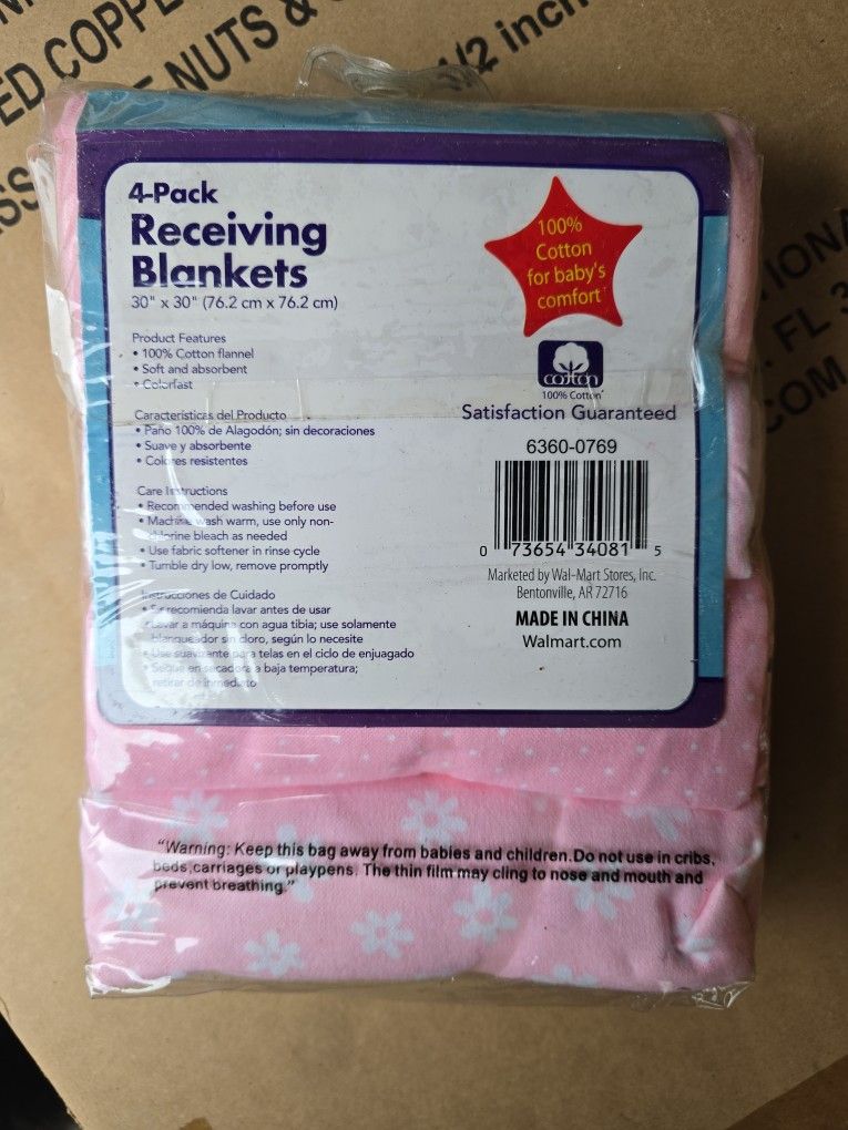 4 Pack Receiving Blanket