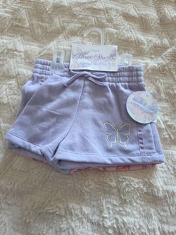Butterfly 2 pc fleece shorts for girls