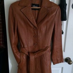 Genuine leather coat size 6