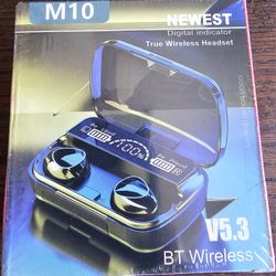 TWS M10 BLUETOOTH 5.1 WIRELESS EARBUDS WATERPROOF LED DISPLAY