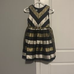 Black/gold/solver Holiday Dress